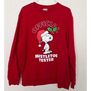 Peanuts Snoopy Official Mistletoe Tester Sweatshirt Large 42-44 Unisex Christmas